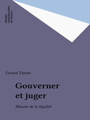 cover image of Gouverner et juger